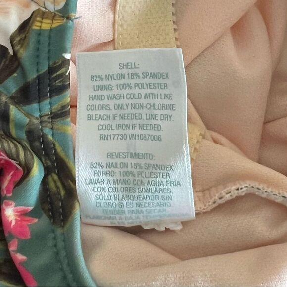 Kona Sol Women's Tropical Floral Print One Piece Swimsuit Medium 8-10 - Picture 5 of 7